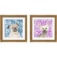 Framed 'Parlor Pooches 2 Piece Framed Art Print Set' border=