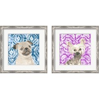 Framed 'Parlor Pooches 2 Piece Framed Art Print Set' border=