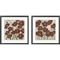 Framed 'Sangria Poppies 2 Piece Framed Art Print Set' border=