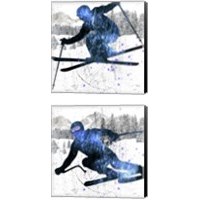 Framed 'Extreme Skier 2 Piece Canvas Print Set' border=
