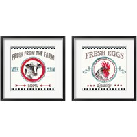 Framed 'Farm Signs 2 Piece Framed Art Print Set' border=