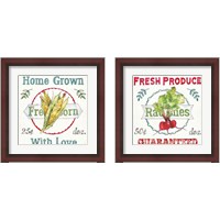 Framed 'Veggie Market  2 Piece Framed Art Print Set' border=