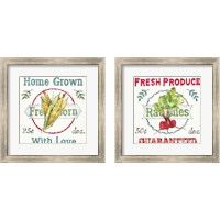 Framed 'Veggie Market  2 Piece Framed Art Print Set' border=