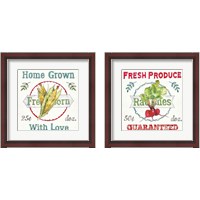 Framed 'Veggie Market  2 Piece Framed Art Print Set' border=