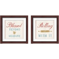 Framed 'Floursack Kitchen Sign 2 Piece Framed Art Print Set' border=