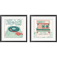 Framed 'Retro Polaroid & Record Player 2 Piece Framed Art Print Set' border=