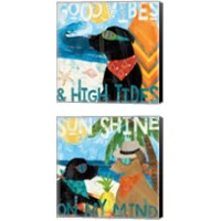 Framed 'Good Vibes  2 Piece Canvas Print Set' border=