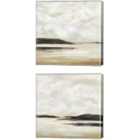 Framed 'Cloudy Coast 2 Piece Canvas Print Set' border=