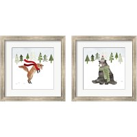 Framed 'Woodland Christmas 2 Piece Framed Art Print Set' border=