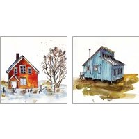 Framed 'Rad Cabin 2 Piece Art Print Set' border=