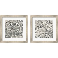 Framed 'Antique Stone Tile 2 Piece Framed Art Print Set' border=