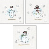 Framed 'Thoughtfully Frozen 3 Piece Art Print Set' border=