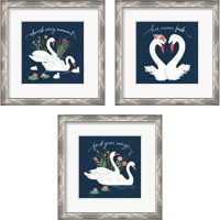 Framed 'Swan Lake 3 Piece Framed Art Print Set' border=