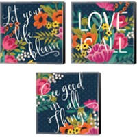 Framed 'Romantic Luxe 3 Piece Canvas Print Set' border=