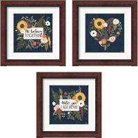 Framed 'Autumn Romance 3 Piece Framed Art Print Set' border=