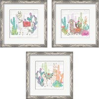 Framed 'Lovely Llamas 3 Piece Framed Art Print Set' border=