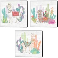 Framed 'Lovely Llamas 3 Piece Canvas Print Set' border=