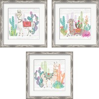 Framed 'Lovely Llamas 3 Piece Framed Art Print Set' border=