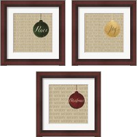 Framed 'Christmas Ornaments 3 Piece Framed Art Print Set' border=