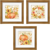 Framed 'Welcome Fall  3 Piece Framed Art Print Set' border=