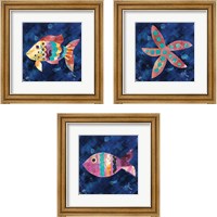 Framed 'Boho Reef  3 Piece Framed Art Print Set' border=