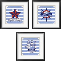 Framed 'On the Coast 3 Piece Framed Art Print Set' border=