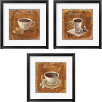 Framed 'Coffee Time on Wood 3 Piece Framed Art Print Set' border=