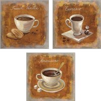 Framed 'Coffee Time on Wood 3 Piece Art Print Set' border=