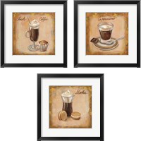 Framed 'Coffee Time on Wood 3 Piece Framed Art Print Set' border=