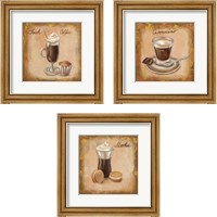 Framed 'Coffee Time on Wood 3 Piece Framed Art Print Set' border=