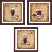 Framed 'Coffee Time on Wood 3 Piece Framed Art Print Set' border=