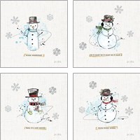 Framed 'Thoughtfully Frozen 4 Piece Art Print Set' border=