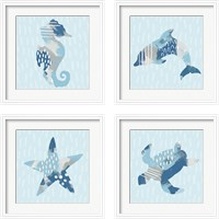 Framed 'Coastal Cool 4 Piece Framed Art Print Set' border=