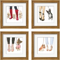 Framed 'Furry Fashion Friends 4 Piece Framed Art Print Set' border=