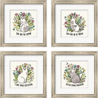 Framed 'Purrfect Garden 4 Piece Framed Art Print Set' border=