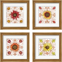 Framed 'October Garden 4 Piece Framed Art Print Set' border=