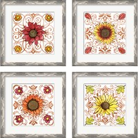 Framed 'October Garden 4 Piece Framed Art Print Set' border=