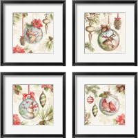 Framed 'Woodland Holiday 4 Piece Framed Art Print Set' border=