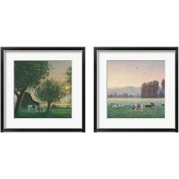 Framed 'Farm Life 2 Piece Framed Art Print Set' border=