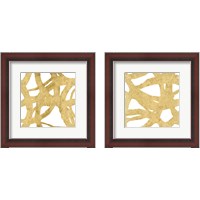 Framed 'Endless Circles Front Gold 2 Piece Framed Art Print Set' border=