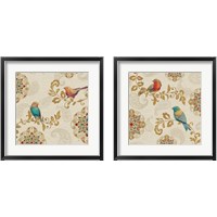 Framed 'Bird Rainbow 2 Piece Framed Art Print Set' border=