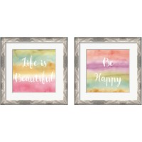 Framed 'Rainbow Seeds Painted Pattern 2 Piece Framed Art Print Set' border=