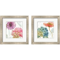 Framed 'Rainbow Seeds Flowers 2 Piece Framed Art Print Set' border=