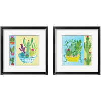 Framed 'Cacti Garden no Birds and Butterflies 2 Piece Framed Art Print Set' border=