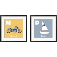 Framed 'Transportation Alphabet 2 Piece Framed Art Print Set' border=