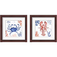 Framed 'Coastal Jewels 2 Piece Framed Art Print Set' border=