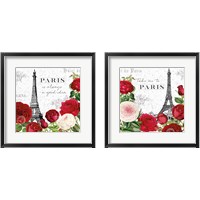 Framed 'Rouge Paris 2 Piece Framed Art Print Set' border=