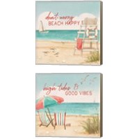 Framed 'Beach Time 2 Piece Canvas Print Set' border=