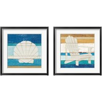 Framed 'Beachscape 2 Piece Framed Art Print Set' border=