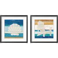 Framed 'Beachscape 2 Piece Framed Art Print Set' border=